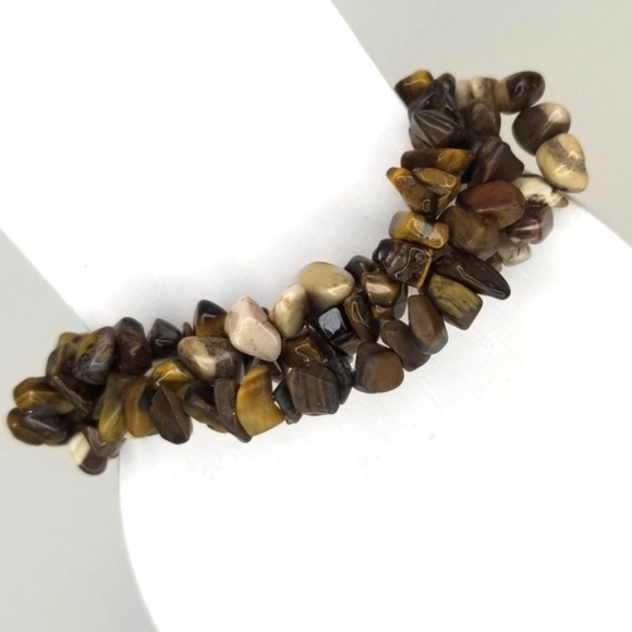 Triple Strand Tiger's Eye Bracelet - Picture 3 of 5
